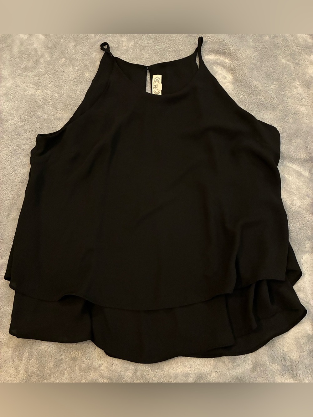 Pink Rose Brand Black Layered Sleeveless Women's Top Size X-LARGE